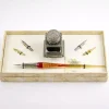 Set de escritura con pluma de Murano rojo Bortoletti