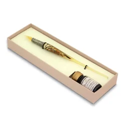 Set de escritura con pluma de Murano Gagia Marfil