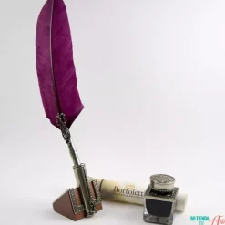 Set de escritura con pluma de oca burdeos Bellini Bortoletti