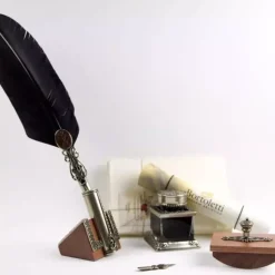 Set de escritura con pluma negra Bortoletti