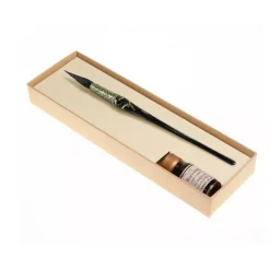 Set de escritura con pluma de cristal Negro