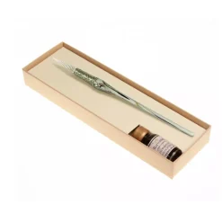 Set de escritura con pluma de cristal Marfil