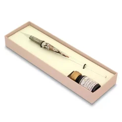 Set de escritura con pluma de cristal Marfil