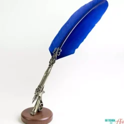 Set de escritura con pluma de oca azul Morosini Bortoletti