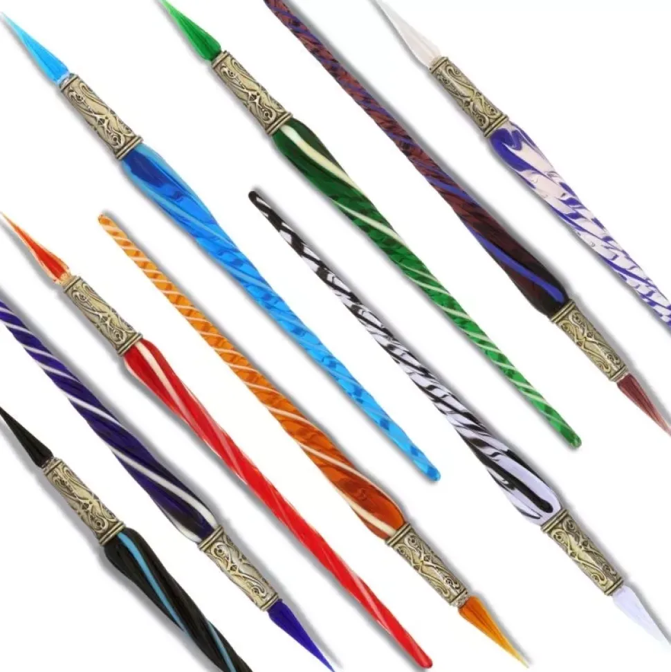 Set de escritura con pluma de Murano Ámbar Orseolo