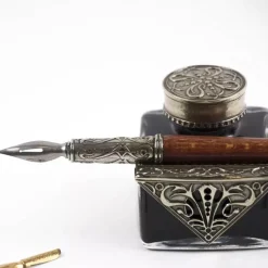 Set de escritura con pluma de madera Bortoletti