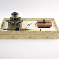 Set de escritura con pluma de Murano oro Bortoletti