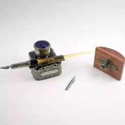 Set de escritura con pluma de Murano oro Bortoletti