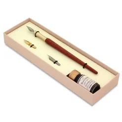 Set de escritura con pluma de madera Bortoletti