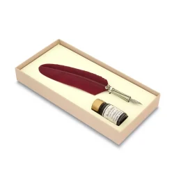 Set de escritura pluma burdeos Bortoletti