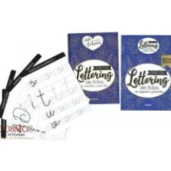 Set de Libro y Fichas Aprende Lettering