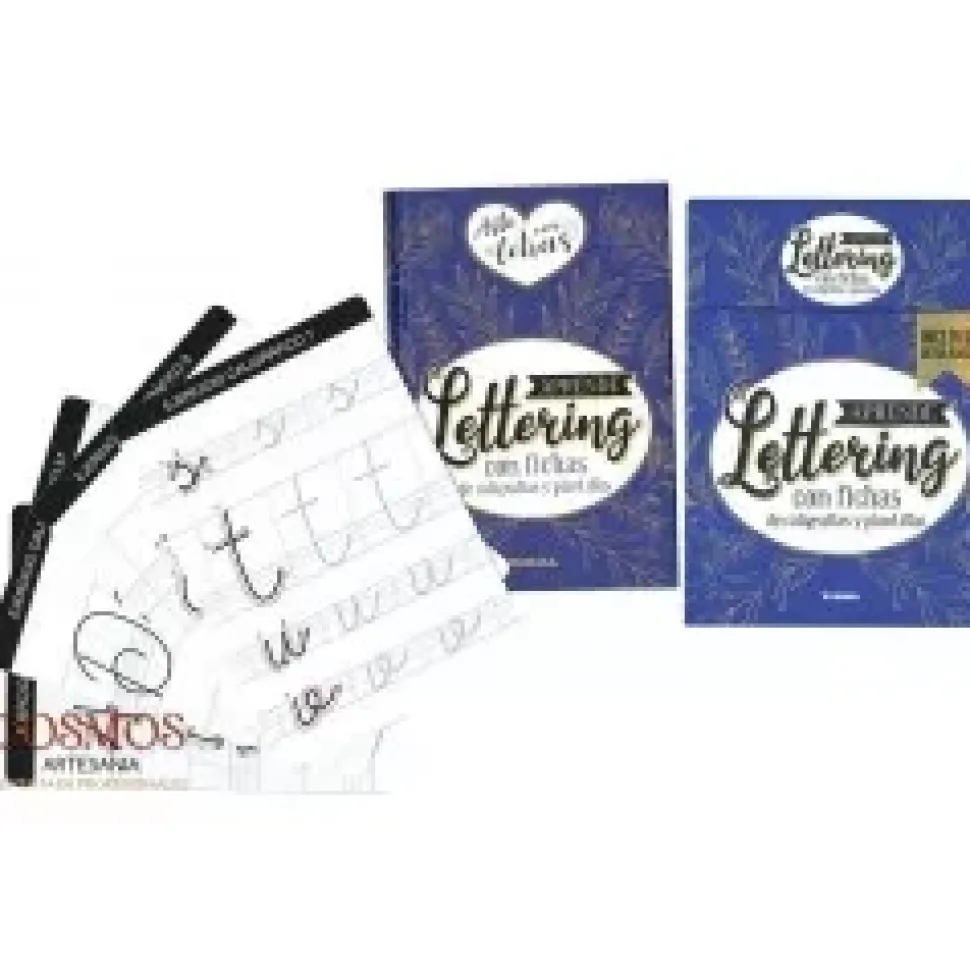 Set de Libro y Fichas Aprende Lettering