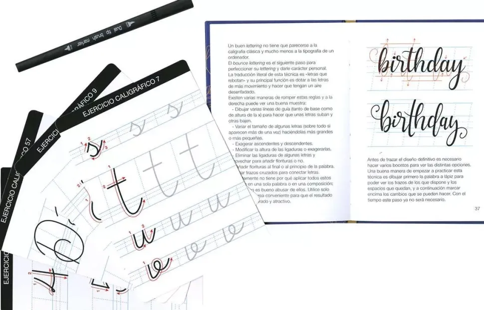 Set de Libro y Fichas Aprende Lettering