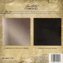 Set de Papeles Metallic 3 Idea-Ology Tim Holtz 8x8cm