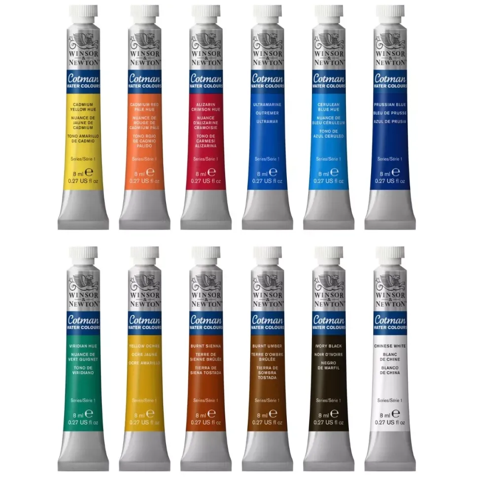 Set Iniciación 12 Tubos Acuarela Cotman Winsor and Newton 8ml