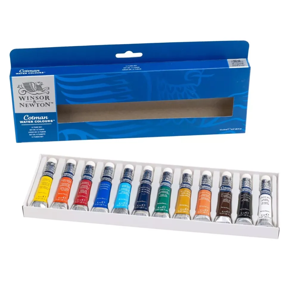 Set Iniciación 12 Tubos Acuarela Cotman Winsor and Newton 8ml