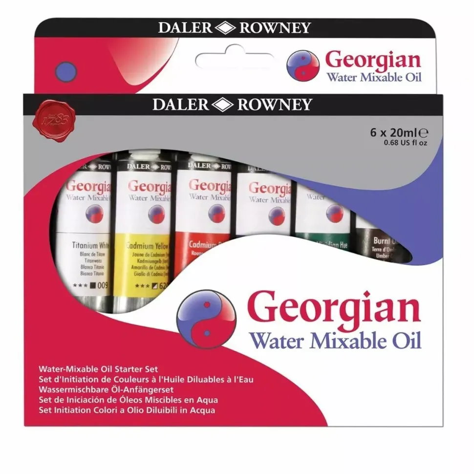 Set introducción 6 óleos al agua Georgian Daler-Rowney 20ml