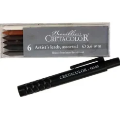 Set portaminas con 6 minas surtidas Cretacolor 5,6mm