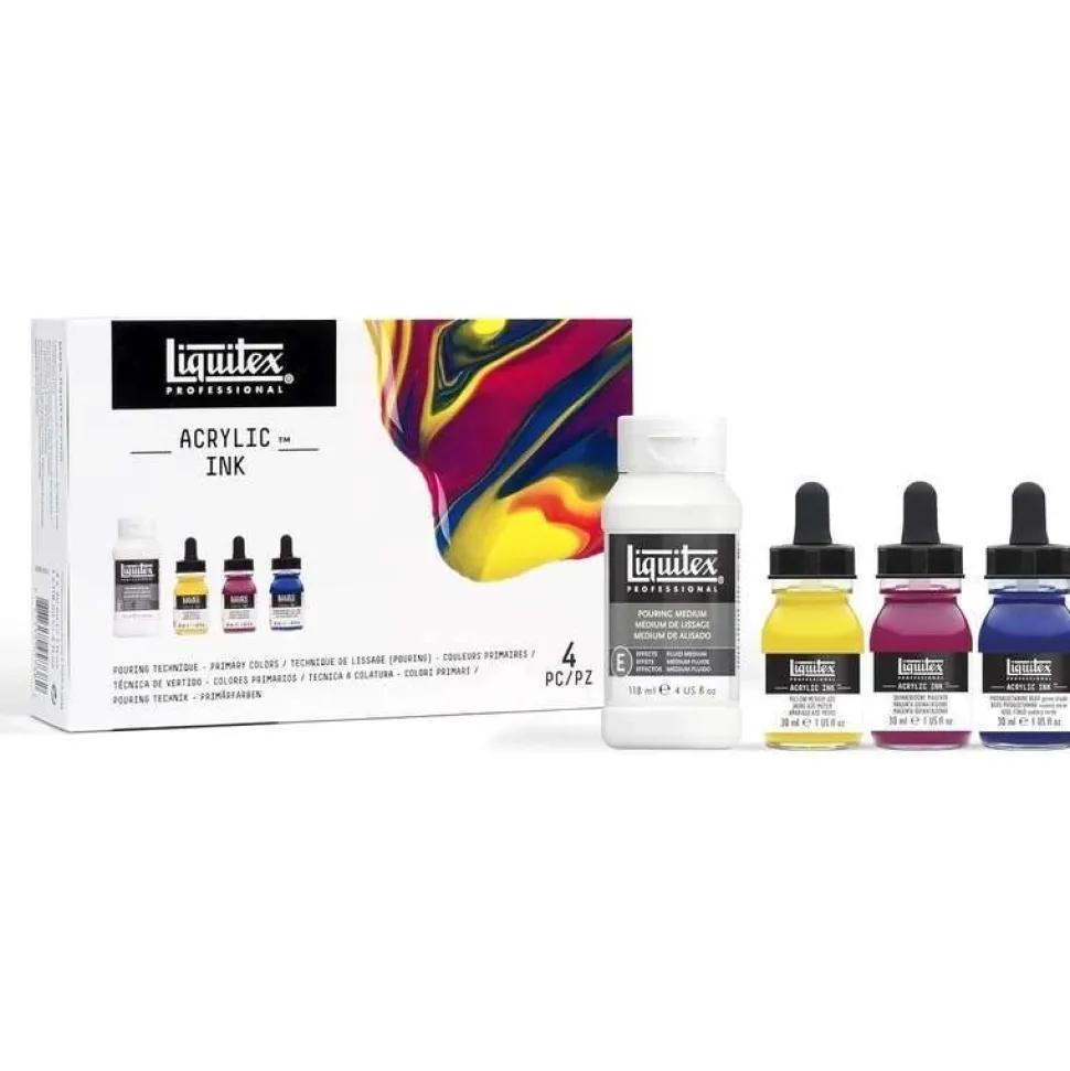 Set tintas para pouring colores primarios Liquitex 30ml