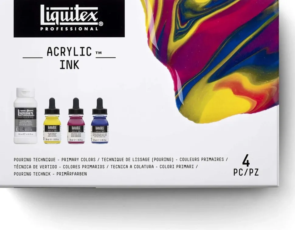 Set tintas para pouring colores primarios Liquitex 30ml