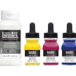 Set tintas para pouring colores primarios Liquitex 30ml