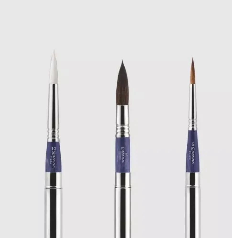 Set viaje acuarela 1271 estuche tela azul y pinceles Escoda