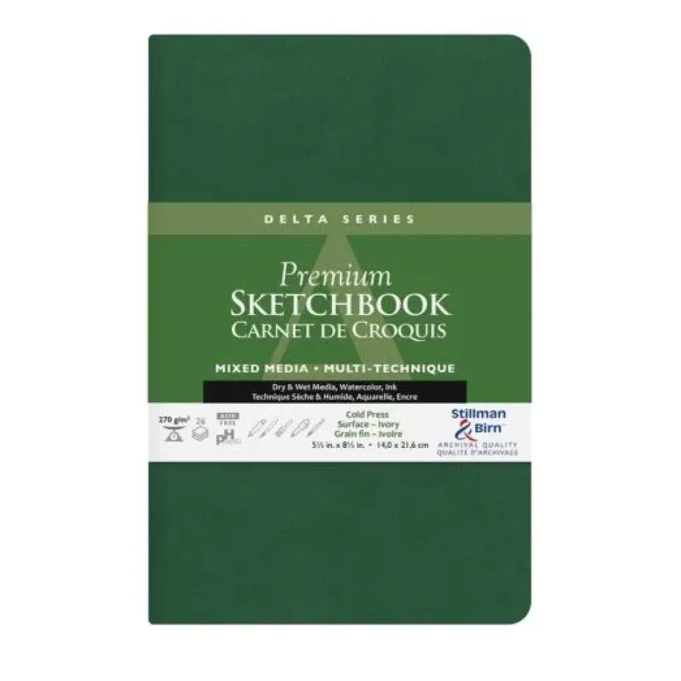Sketchbook Delta Mixed media Verde Stillman & Birn 14x21cm