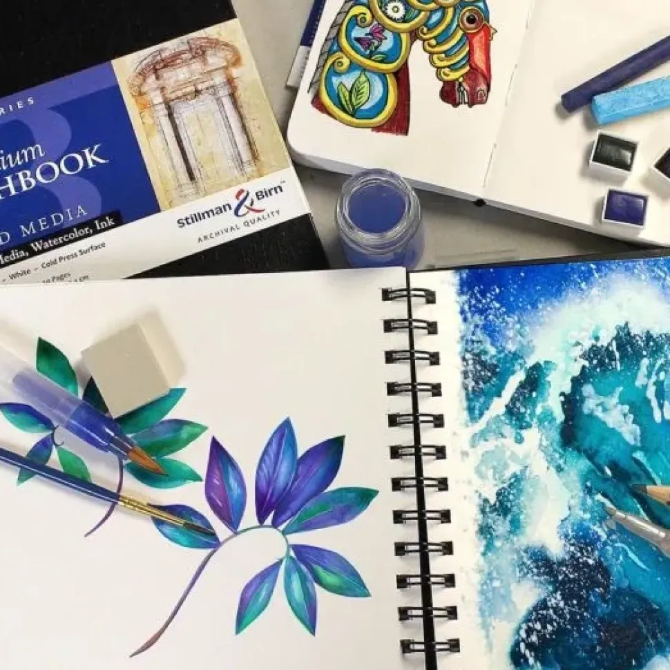 Sketchbook Delta Mixed media Azul Stillman & Birn 14x8,9cm