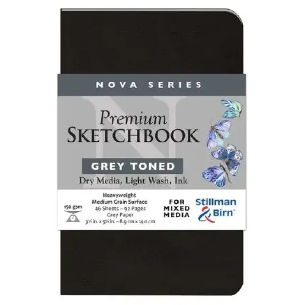 Sketchbook Nova Mixed Media Gris Stillman & Birn 8,9 x14cm