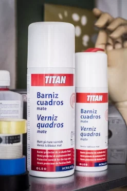 Spray Aerosol Barniz para cuadros mate Titan