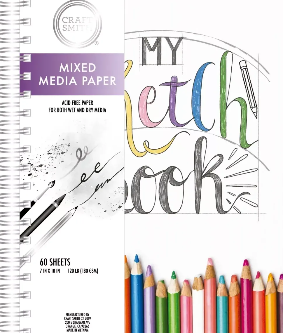 SUPER OFERTA **40%** Bloc de dibujo y Mixed Media My sketch book Craft Smith 19x23cm
