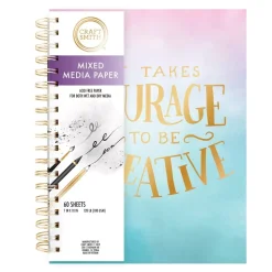 SUPER OFERTA **40%** Bloc de dibujo y Mixed Media It takes courage to be creatives Craft Smith 19x23cm