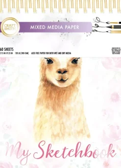 SUPER OFERTA **40%** Bloc de dibujo y Mixed Media Llama Sketchbook Craft Smith 19x23cm