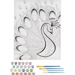 SUPER OFERTA **40%** Kit Pintar Por Números Pavo Real Craft Sensations 40x50cm