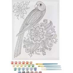 SUPER OFERTA **40%** Kit Pintar Por Números Loro Craft Sensations 40x50cm