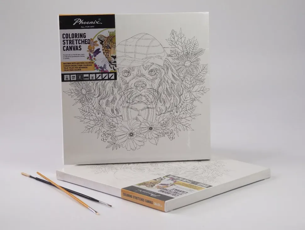 SUPER OFERTA **50%** Lienzo sobre bastidor para colorear Mandala #01 Phoenix 30x30cm