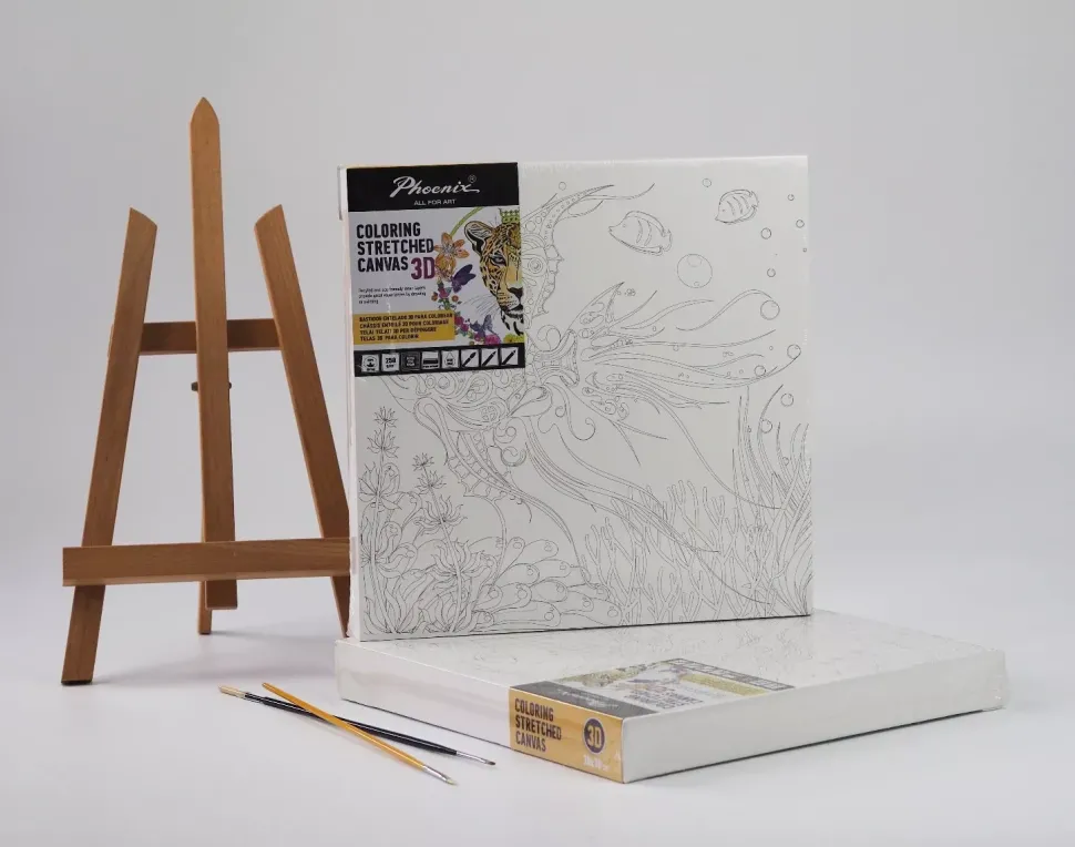 SUPER OFERTA **50%** Lienzo sobre bastidor 3D para colorear Loro Phoenix 30x30cm