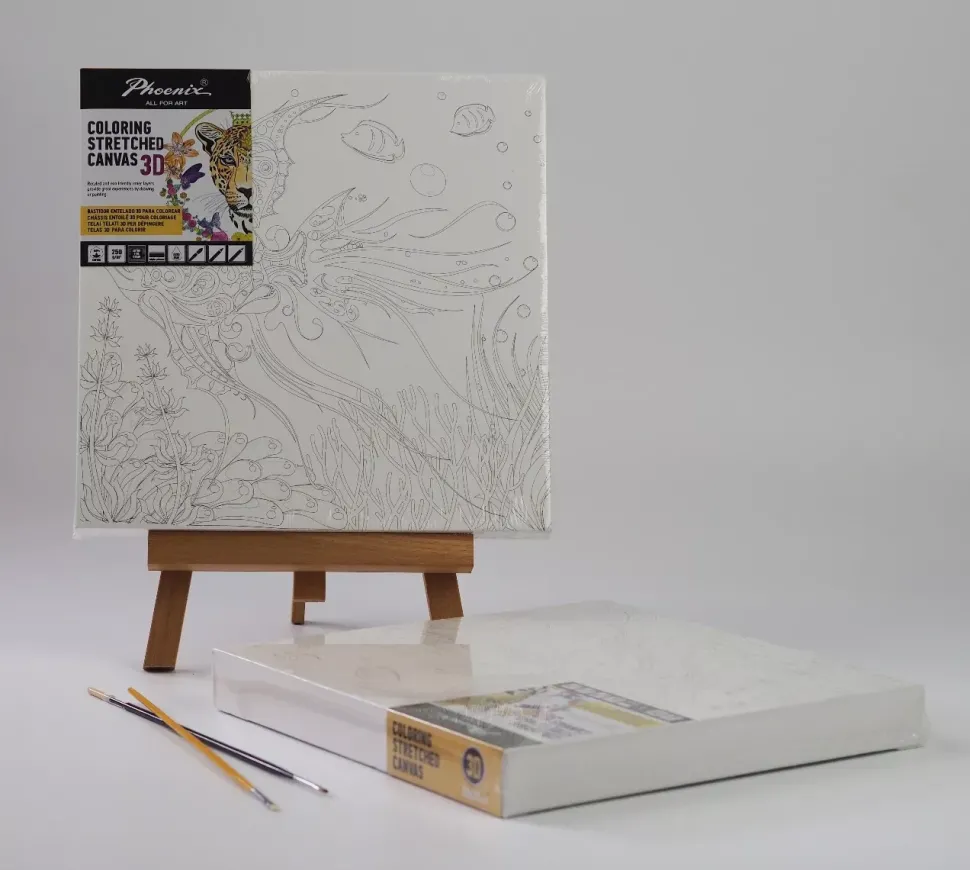 SUPER OFERTA **50%** Lienzo sobre bastidor 3D para colorear Mandala #02 Phoenix 30x30cm