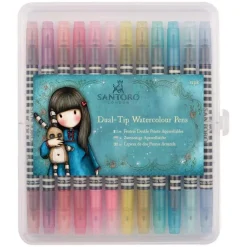 SUPER OFERTA **40%** Set de 12 rotuladores Watercolour Dual-tip Pens Colores vivos Gorjuss