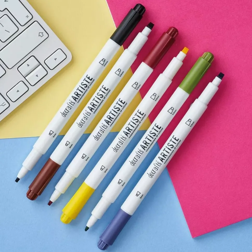 SUPER OFERTA **40%** Set de 6 rotuladores para caligrafía Dual Tip Docrafts