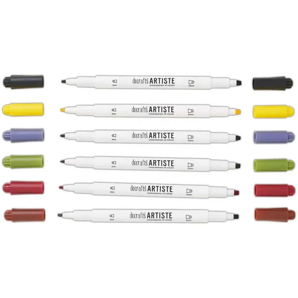 SUPER OFERTA **40%** Set de 6 rotuladores para caligrafía Dual Tip Docrafts