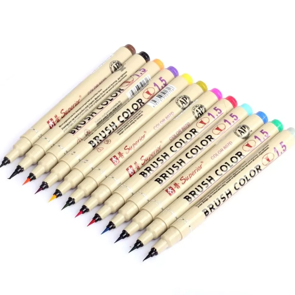 SUPER OFERTA **30%** Set de 12 rotuladores punta pincel Superior