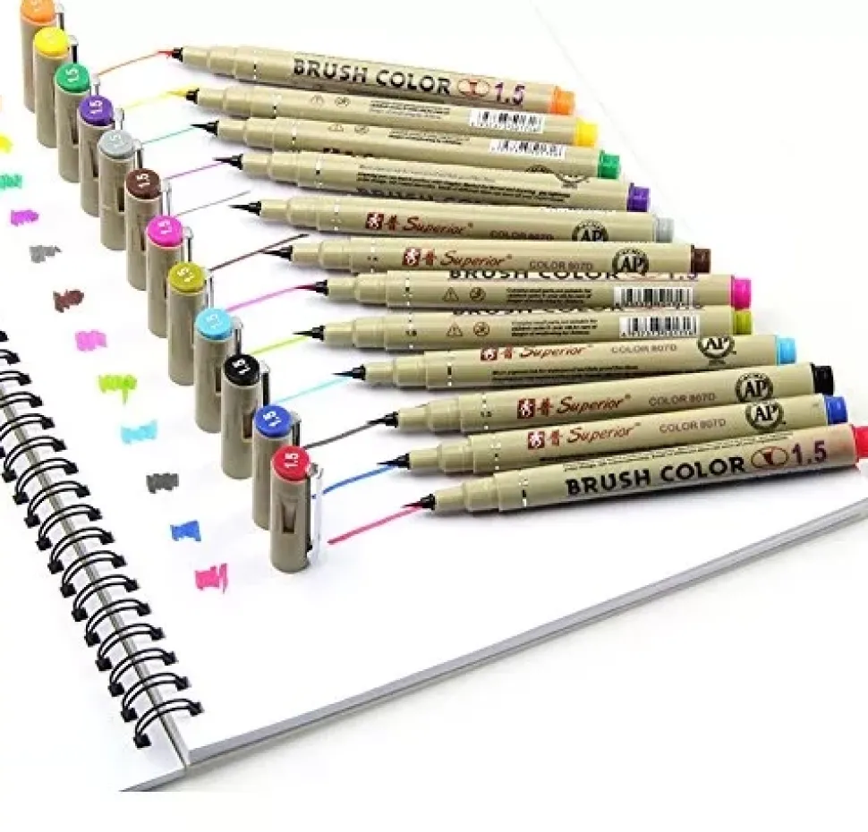 SUPER OFERTA **30%** Set de 12 rotuladores punta pincel Superior