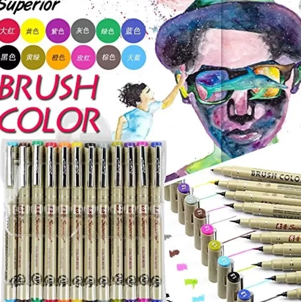 SUPER OFERTA **30%** Set de 12 rotuladores punta pincel Superior