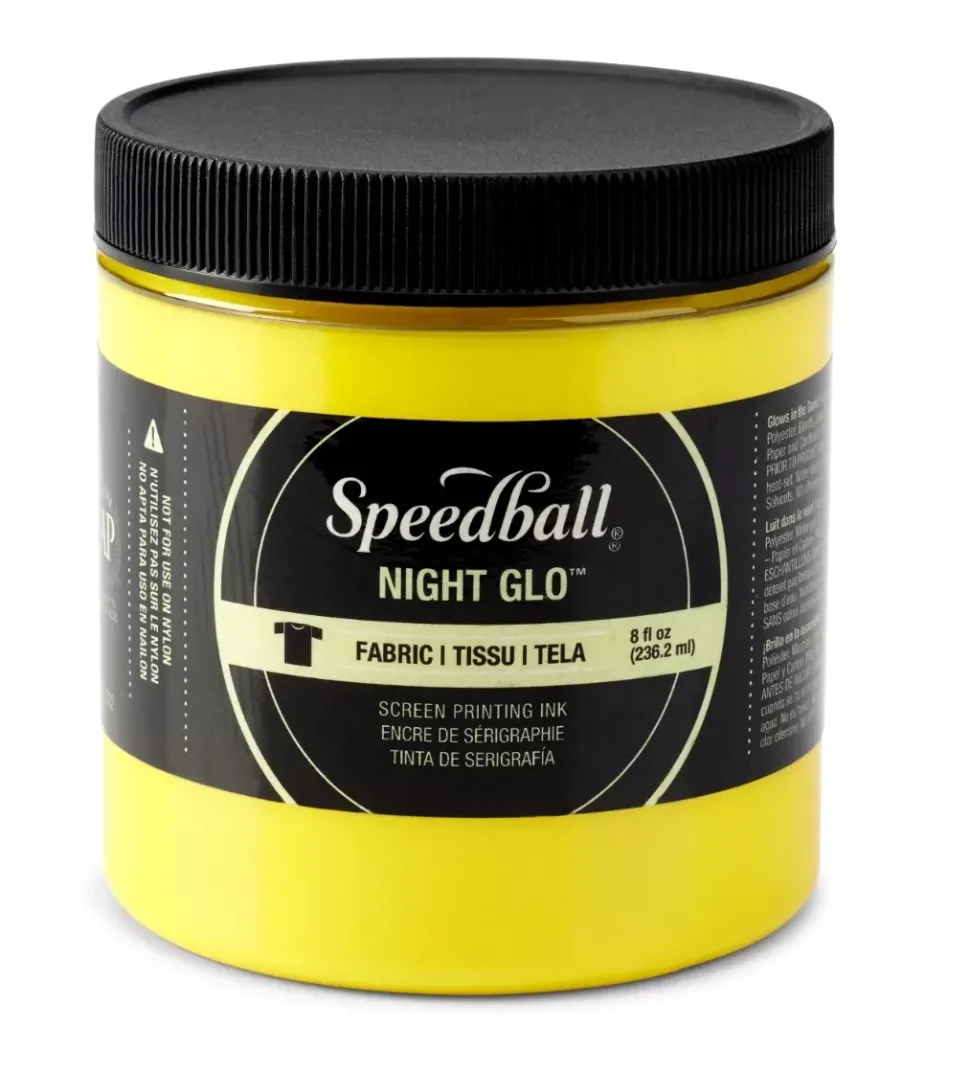 Tinta de serigrafía para tela Yellow Night Glow Speedball 236ml