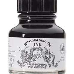 Tinta Dibujo 754 Negro Liquid Indian Ink Winsor and Newton 30ml