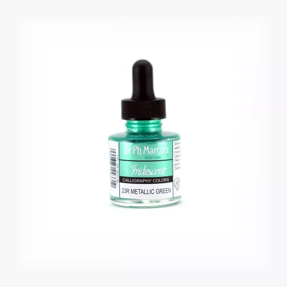 Tinta Iridiscente Caligrafía Metallic Green 23R 1.0 oz Dr. Ph. Martin's