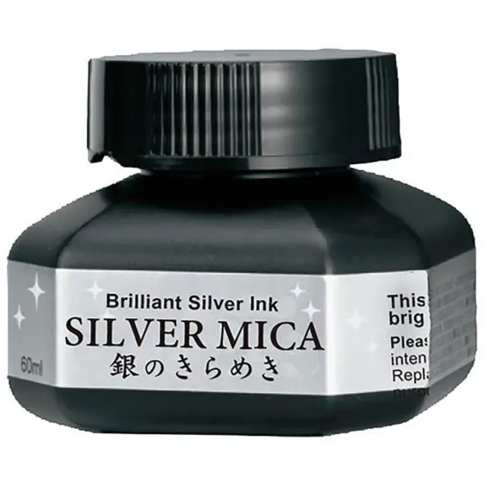 Tinta líquida brillante Silver Mica Kuretake 60ml