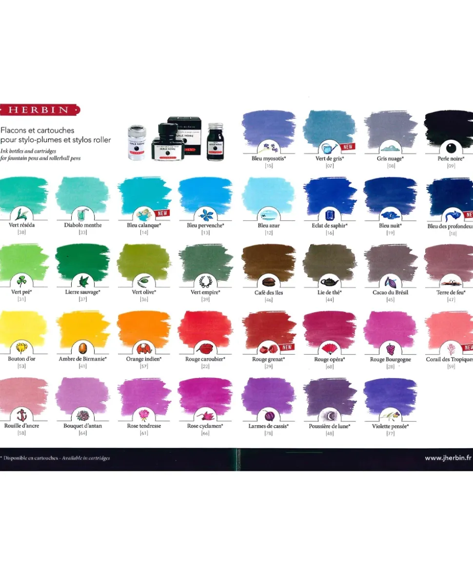 Tinta para Pluma Estilográfica y Rollerball Herbin 10ml