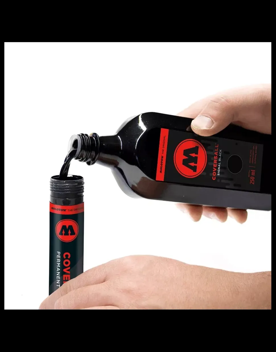 Tinta permanente negra Coversall Molotow 250ml
